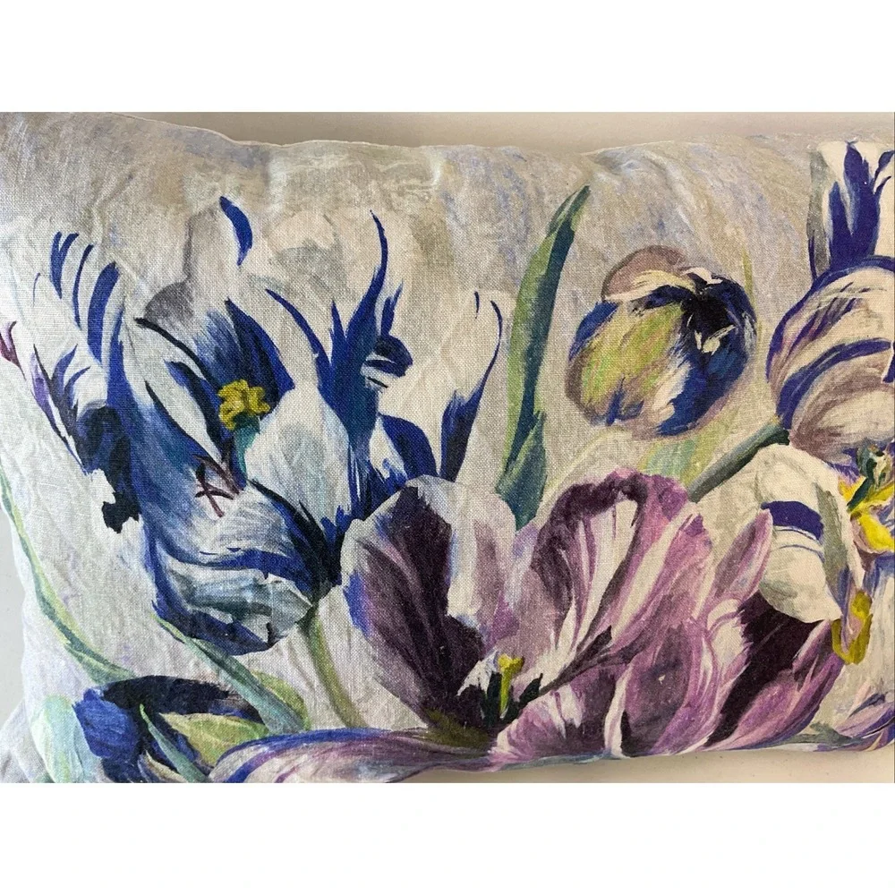 Designers Guild Linen Tulipa Stellata violet Cushion Cover floral down insert‎